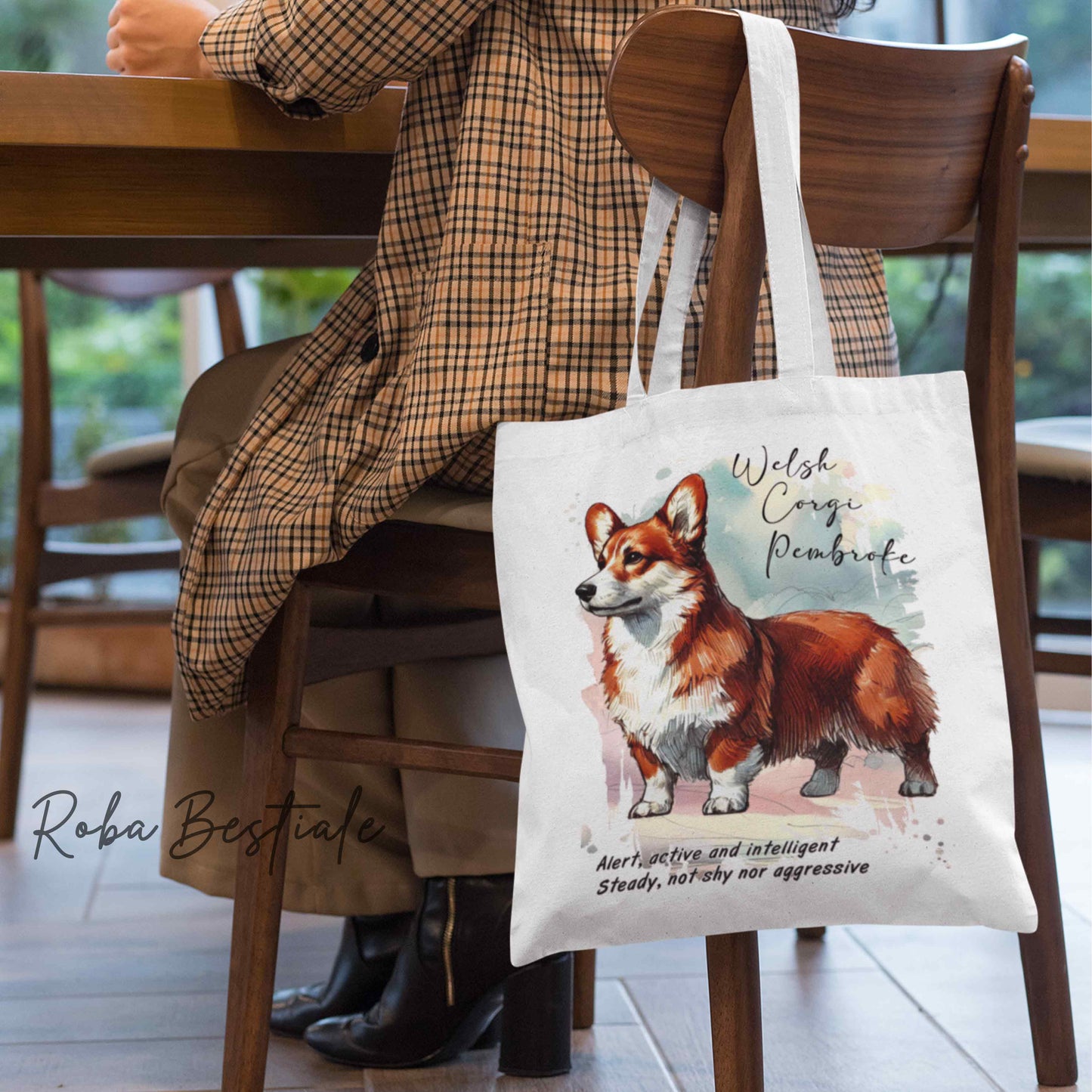 Shopper BEHAVIOR - WELSH CORGI PEMBROKE Rosso - Standard FCI - Diversi colori disponibili, 100% Cotone