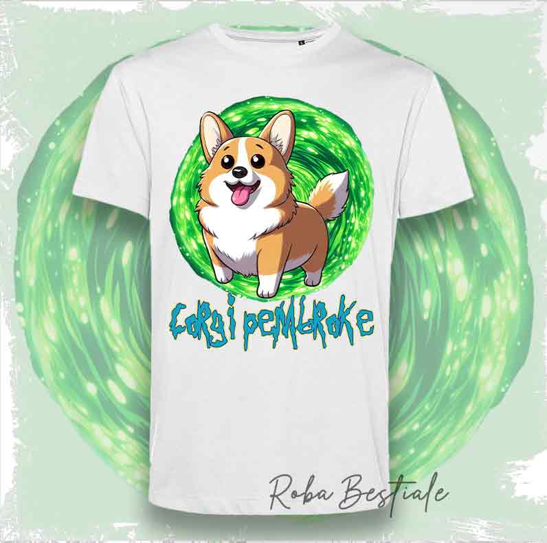 RICK & MORTY T-Shirt - WELSH CORGI PEMBROKE Red