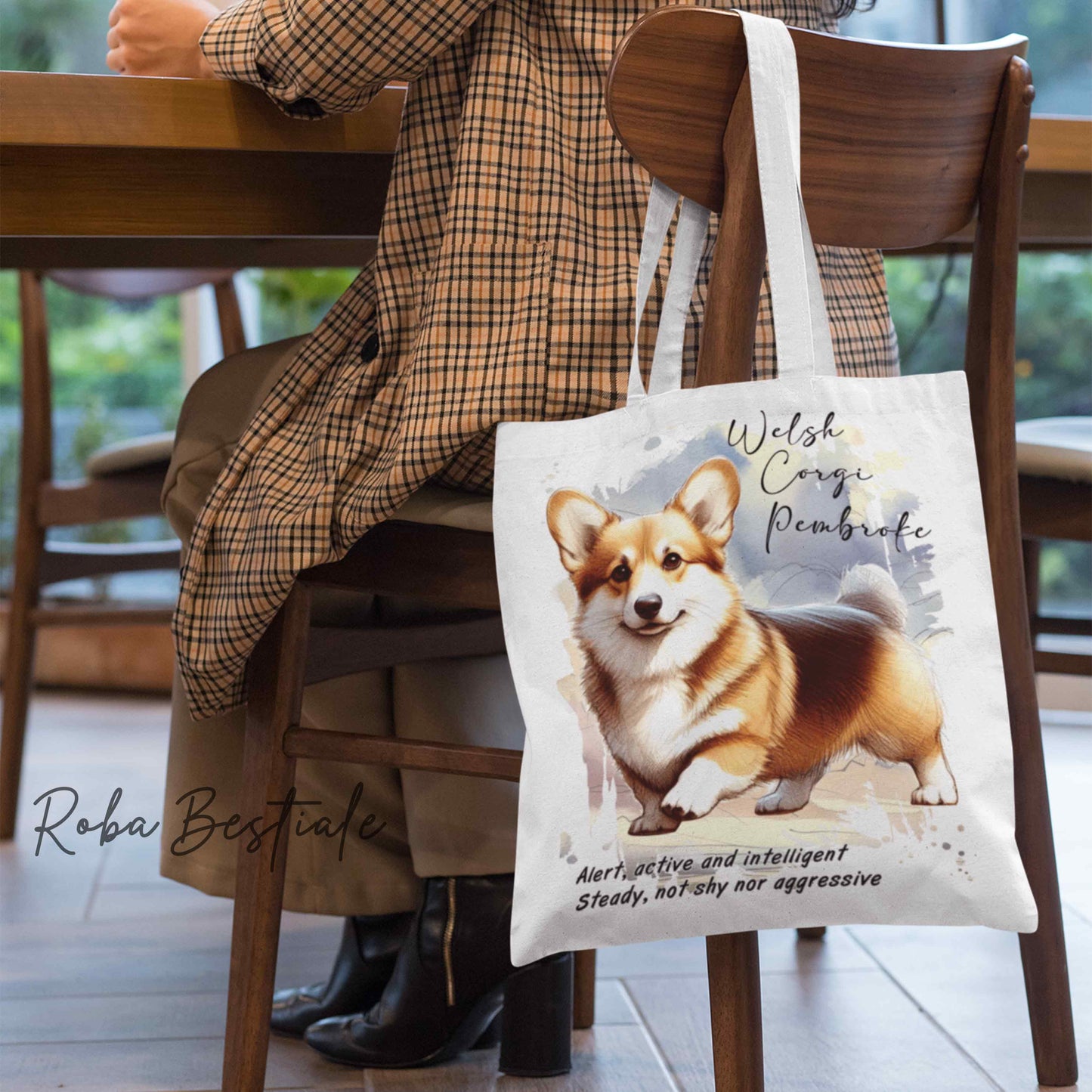 Shopper BEHAVIOR - WELSH CORGI PEMBROKE Zibellino - Standard FCI - Diversi colori disponibili, 100% Cotone