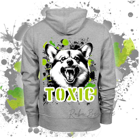 Felpa TOXIC - WELSH CORGI PEMBROKE - Unisex - Grigia - dalla XS alla 3XL