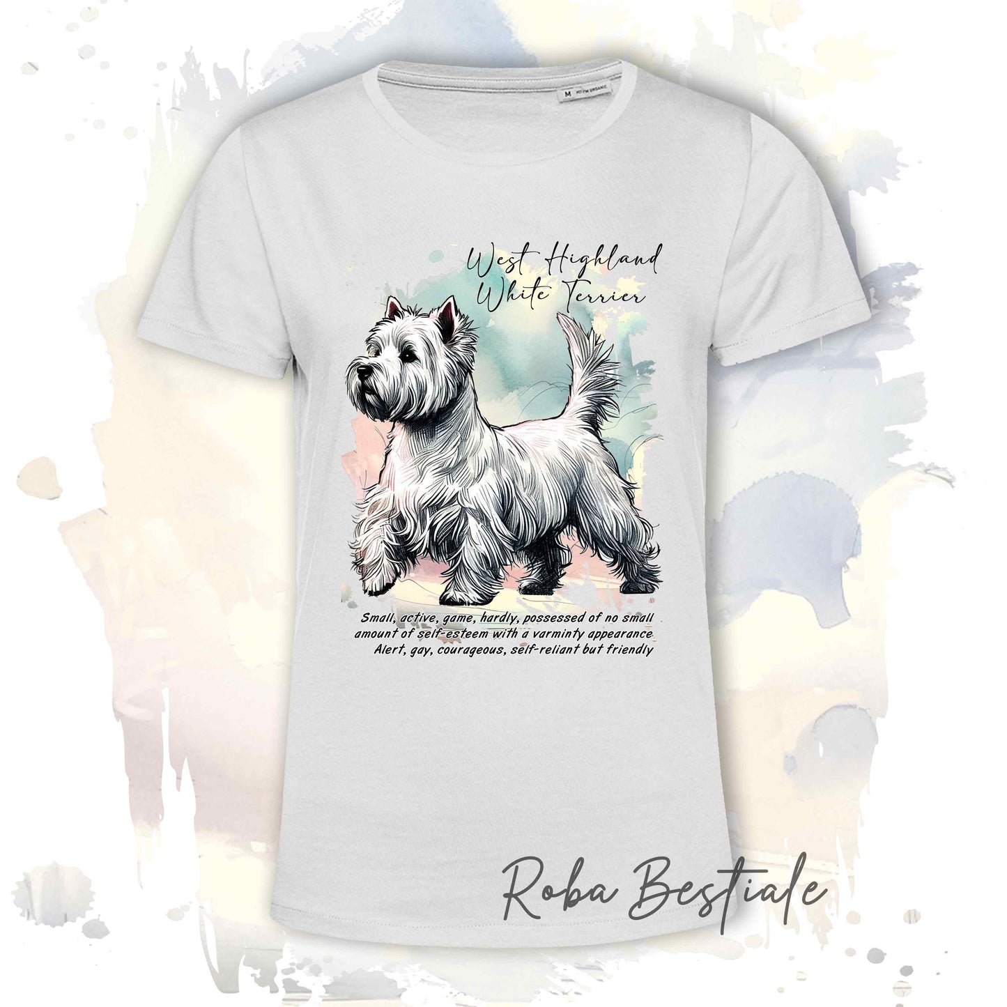 T-Shirt BEHAVIOR - WEST HIGHLAND WHITE TERRIER - Standard FCI - 100% Cotone - dalla XS alla 5XL