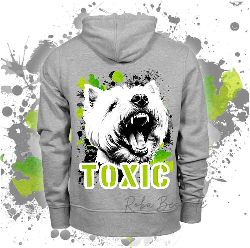 Felpa TOXIC - WEST HIGHLAND WHITE TERRIER - Unisex - Grigia - dalla XS alla 3XL