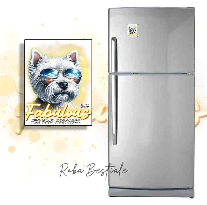 Calamita TOO FABULOUS - WEST HIGHLAND WHITE TERRIER - in MDF, 7x5 cm