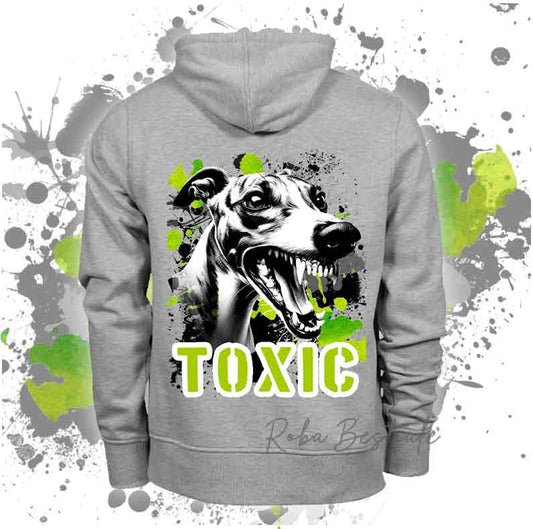 Felpa TOXIC - WHIPPET - Unisex - Grigia - dalla XS alla 3XL