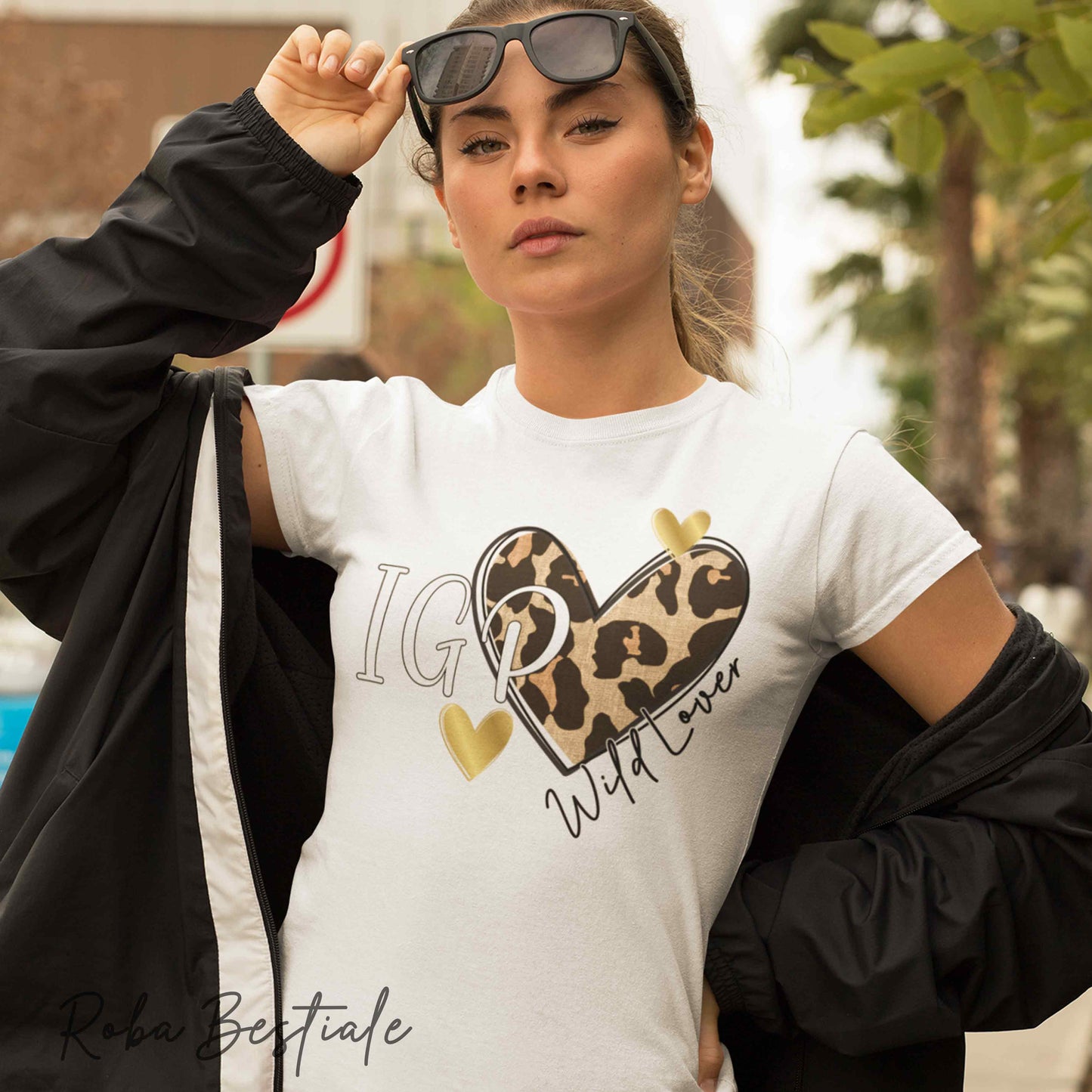 T-Shirt WILD LOVER - IGP - NERA, BIANCA O MARRONE - 100% Cotone, dalla XS alla 5XL