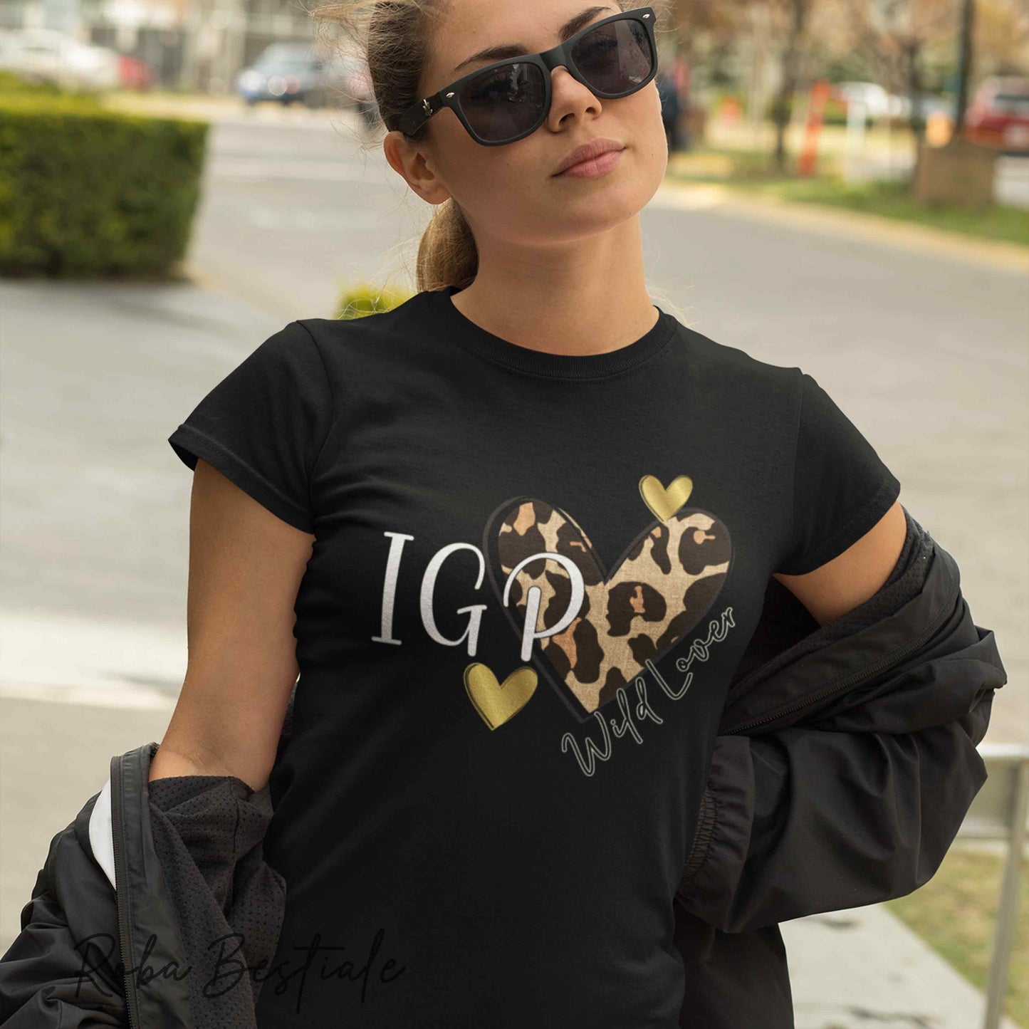 T-Shirt WILD LOVER - IGP - NERA, BIANCA O MARRONE - 100% Cotone, dalla XS alla 5XL