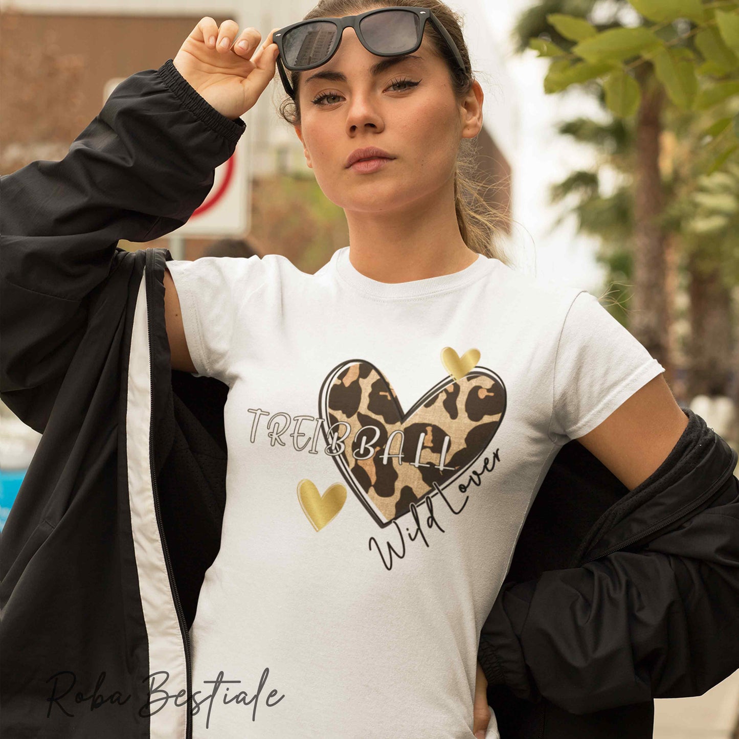 T-Shirt WILD LOVER - TREIBBALL - NERA, BIANCA O MARRONE - 100% Cotone, dalla XS alla 5XL