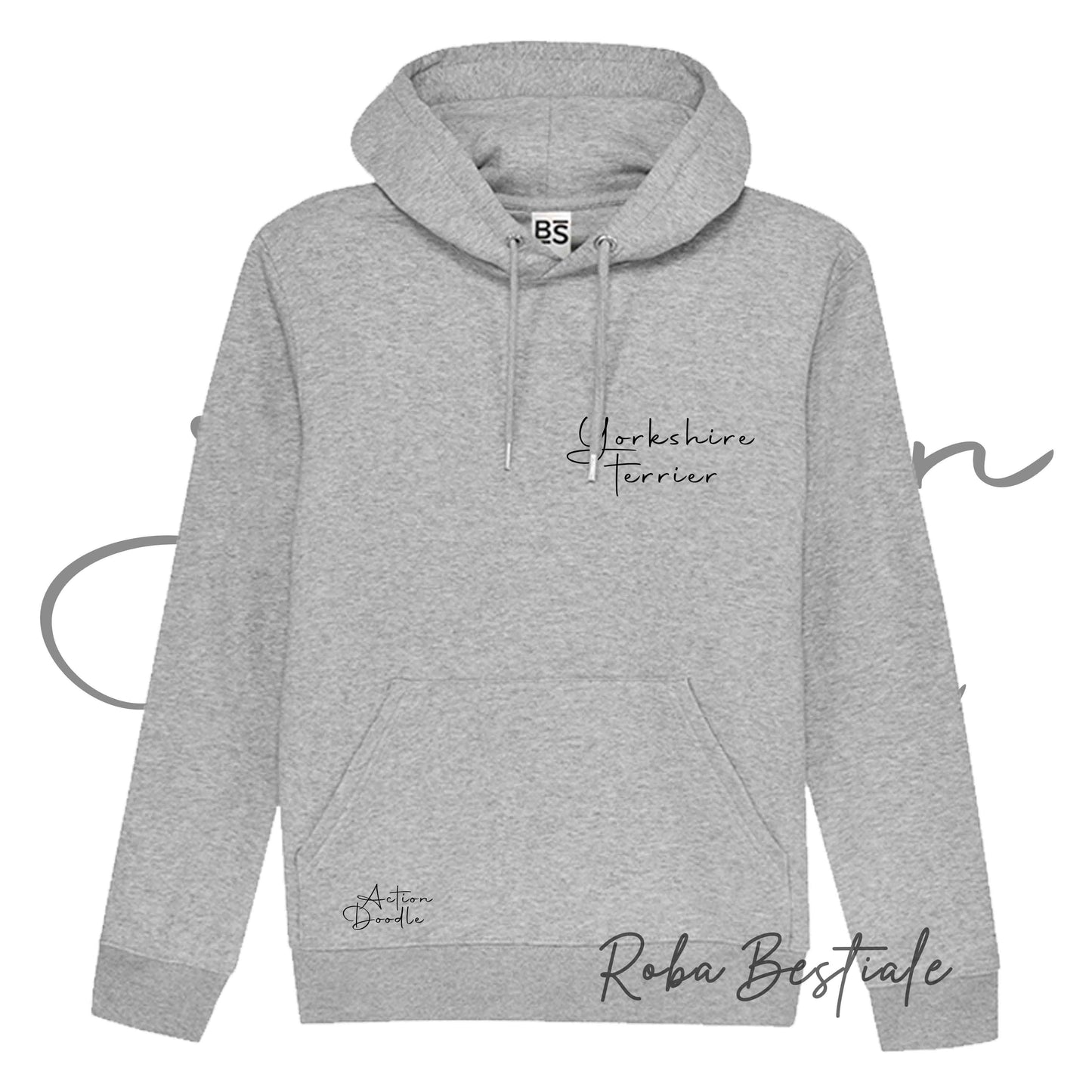 Felpa ACTION DOODLE - YORKSHIRE TERRIER 1 - Unisex - Grigia - dalla XS alla 3XL