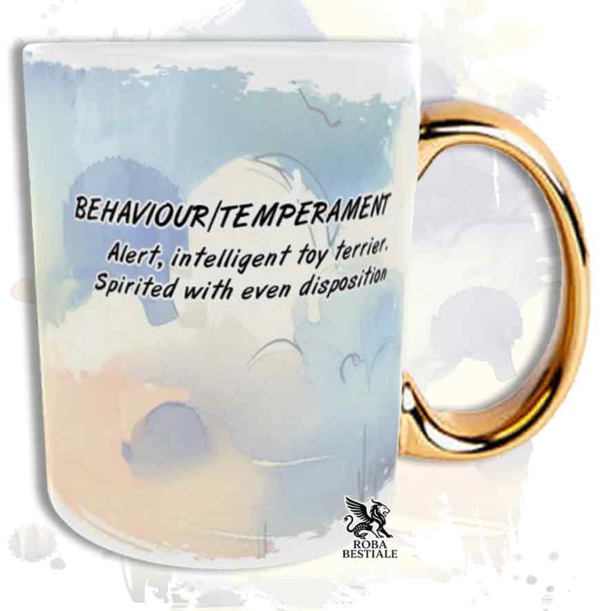Tazza BEHAVIOR - YORKSHIRE TERRIER- In Ceramica, con manico dorato - 330 ml