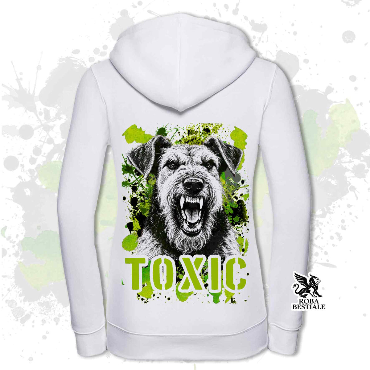 Felpa AIREDALE TERRIER - Con Cappuccio e Full Zip - Collezione Toxic
