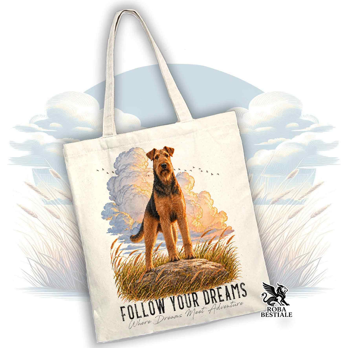 Tote Bag AIREDALE TERRIER - Collezione Dream
