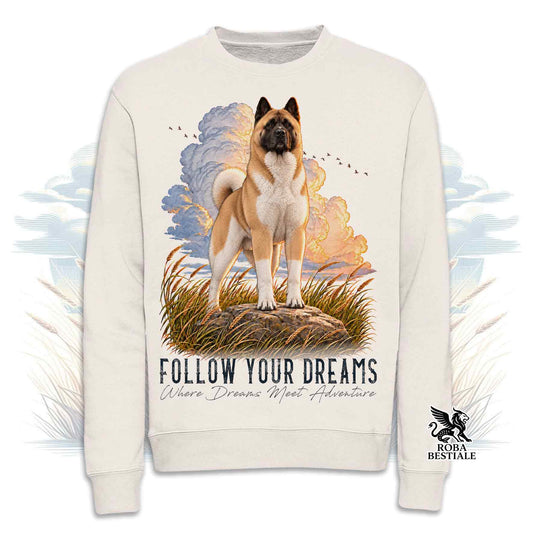 Felpa AKITA AMERICANO Fulvo - Girocollo - Collezione Dream
