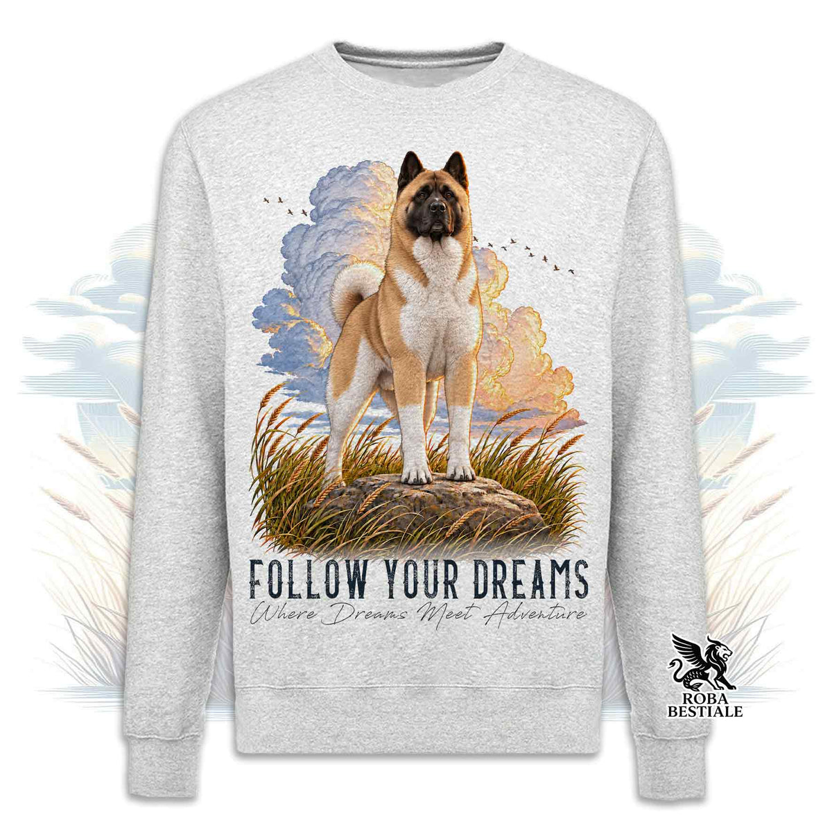 Felpa AKITA AMERICANO Fulvo - Girocollo - Collezione Dream
