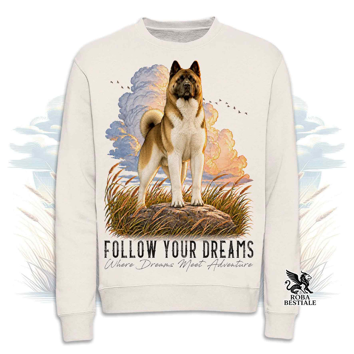 Felpa AKITA AMERICANO Zibellino - Girocollo - Collezione Dream