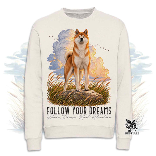Felpa AKITA INU Rosso - Girocollo - Collezione Dream