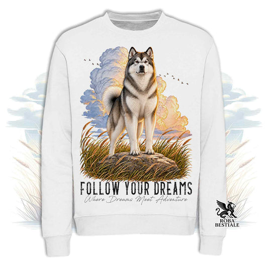 Felpa ALASKAN MALAMUTE Grigio - Girocollo - Collezione Dream
