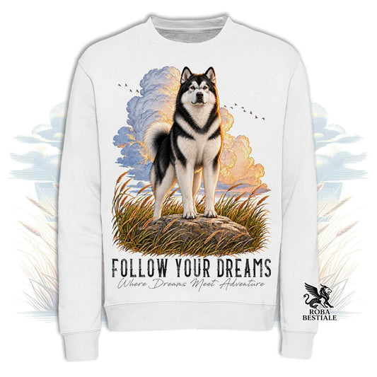 Felpa ALASKAN MALAMUTE Nero - Girocollo - Collezione Dream