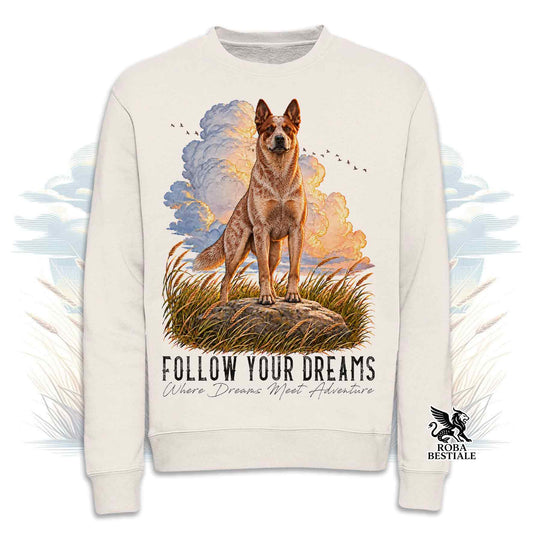 Felpa AUSTRALIAN CATTLE DOG Red - Girocollo - Collezione Dream