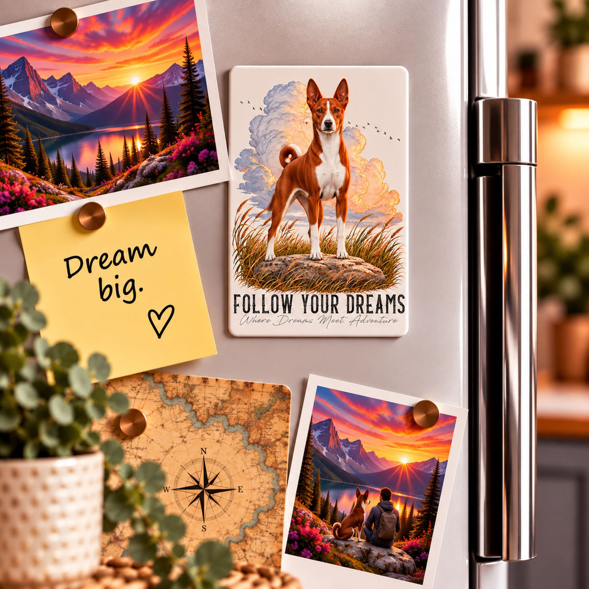 Calamita BASENJI Bianco e Rosso - Collezione Dream