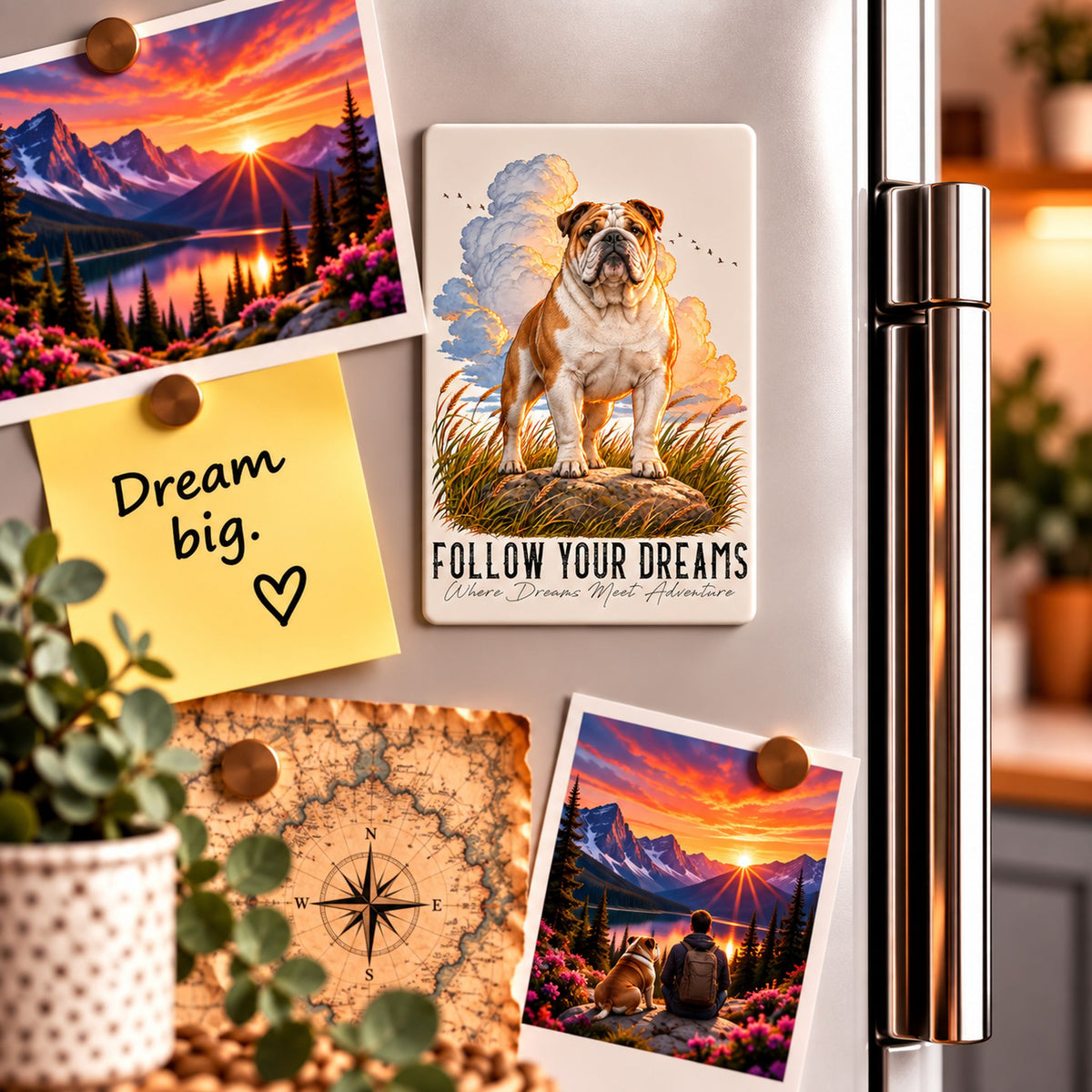 Calamita BULLDOG INGLESE Bianco Fulvo - Collezione Dream