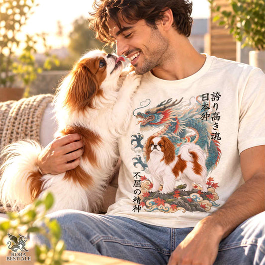 T-Shirt CHIN GIAPPONESE Bianco e Rosso - Collezione Dragon