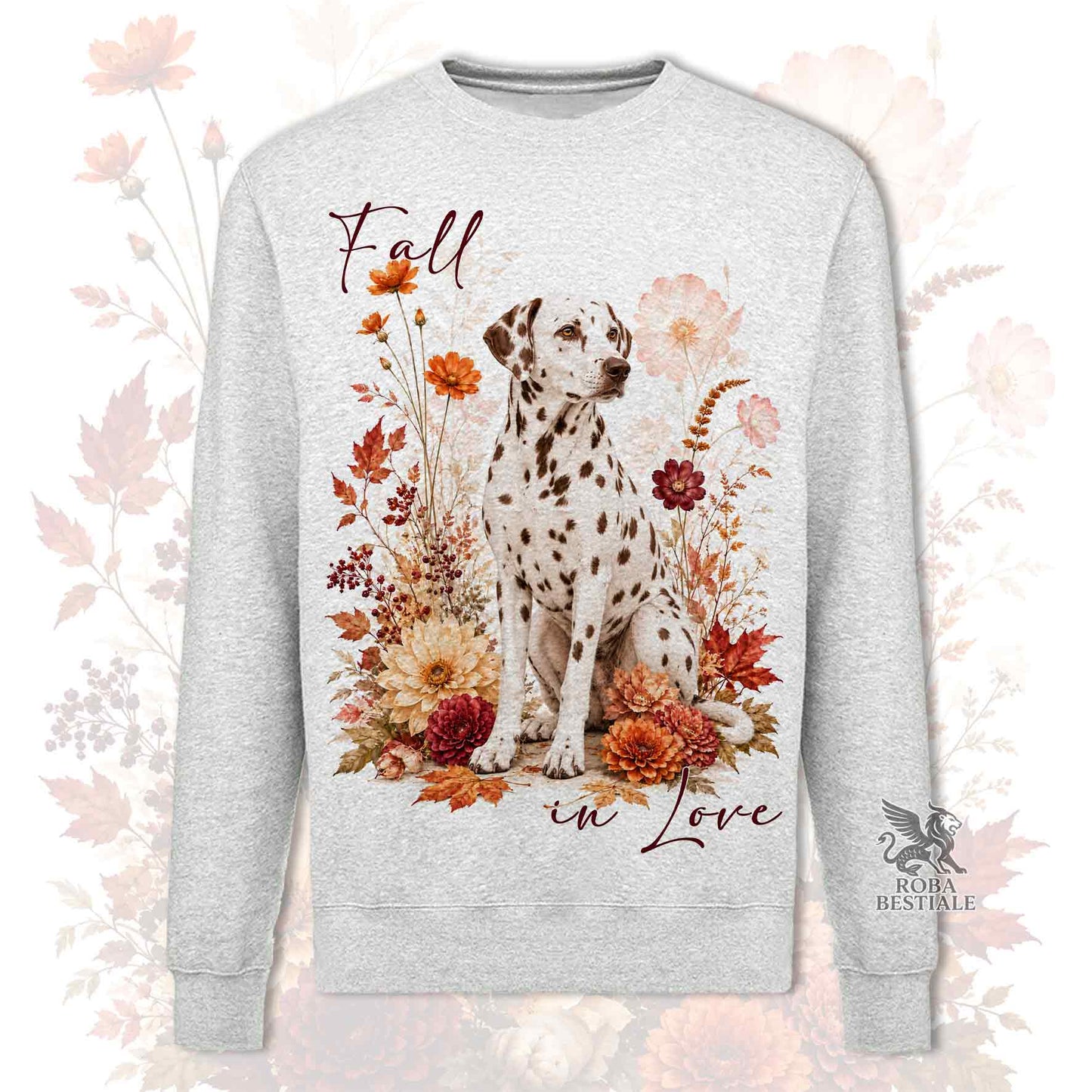 Felpa DALMATA Bianco e Fegato - Girocollo - Collezione Fall...in Love