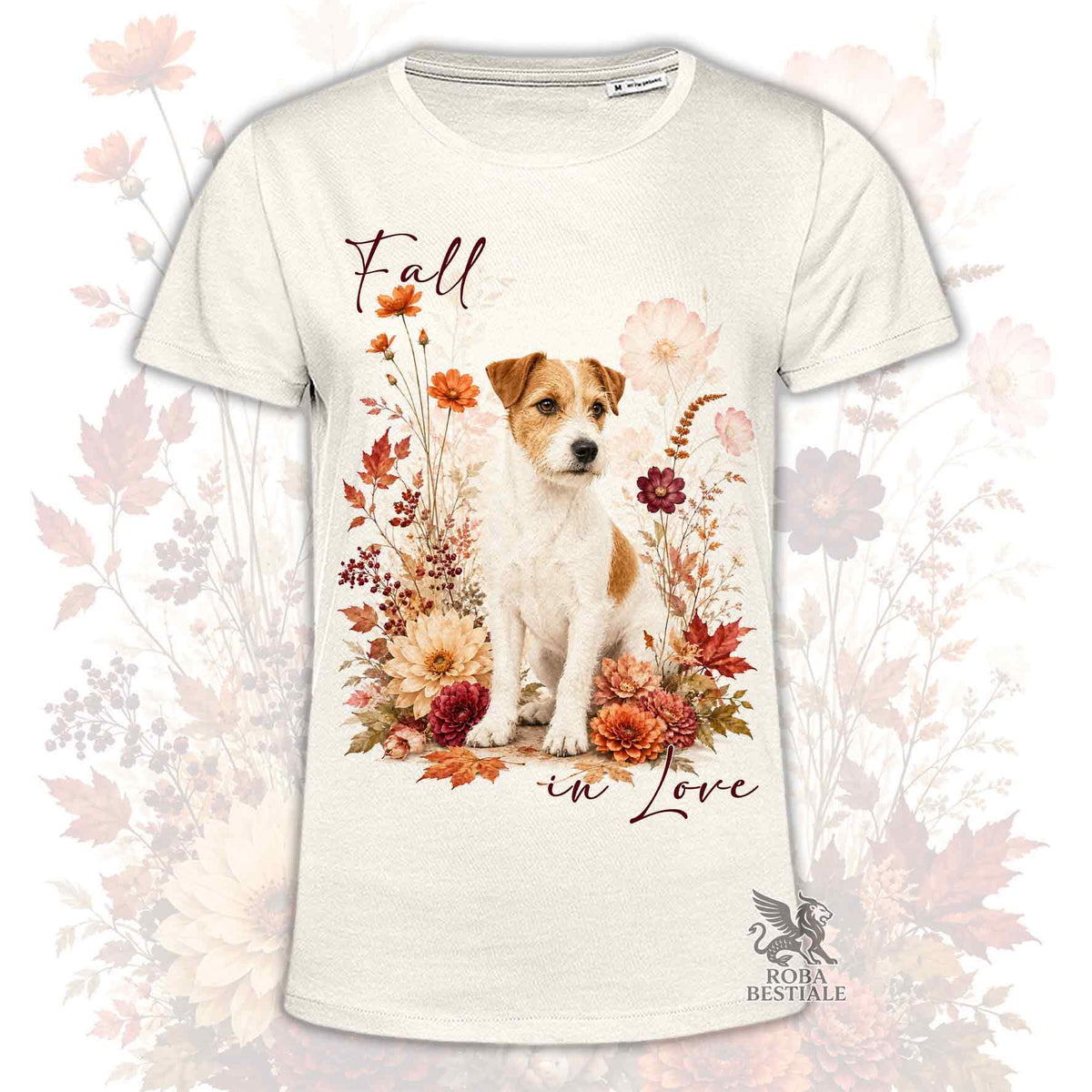 T-Shirt JACK RUSSELL TERRIER Broken Bianco Fulvo - Collezione Fall...in Love
