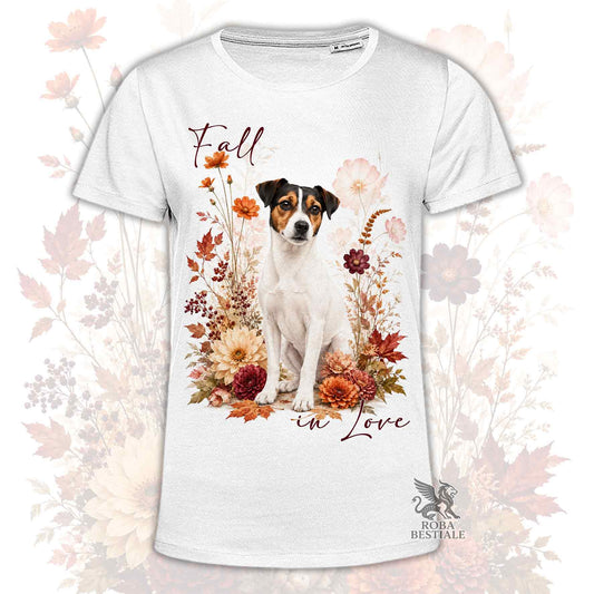 T-Shirt JACK RUSSELL TERRIER a Pelo Liscio Tricolore - Collezione Fall...in Love
