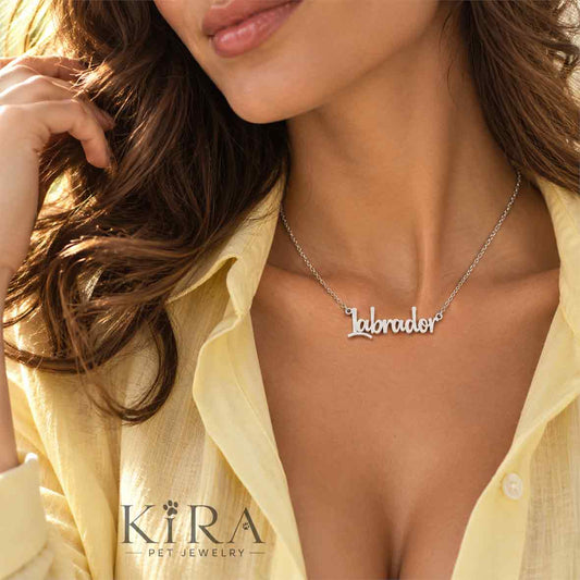 Collier KIRA PET JEWERLY - LABRADOR - En acier inoxydable avec chaîne maille fine