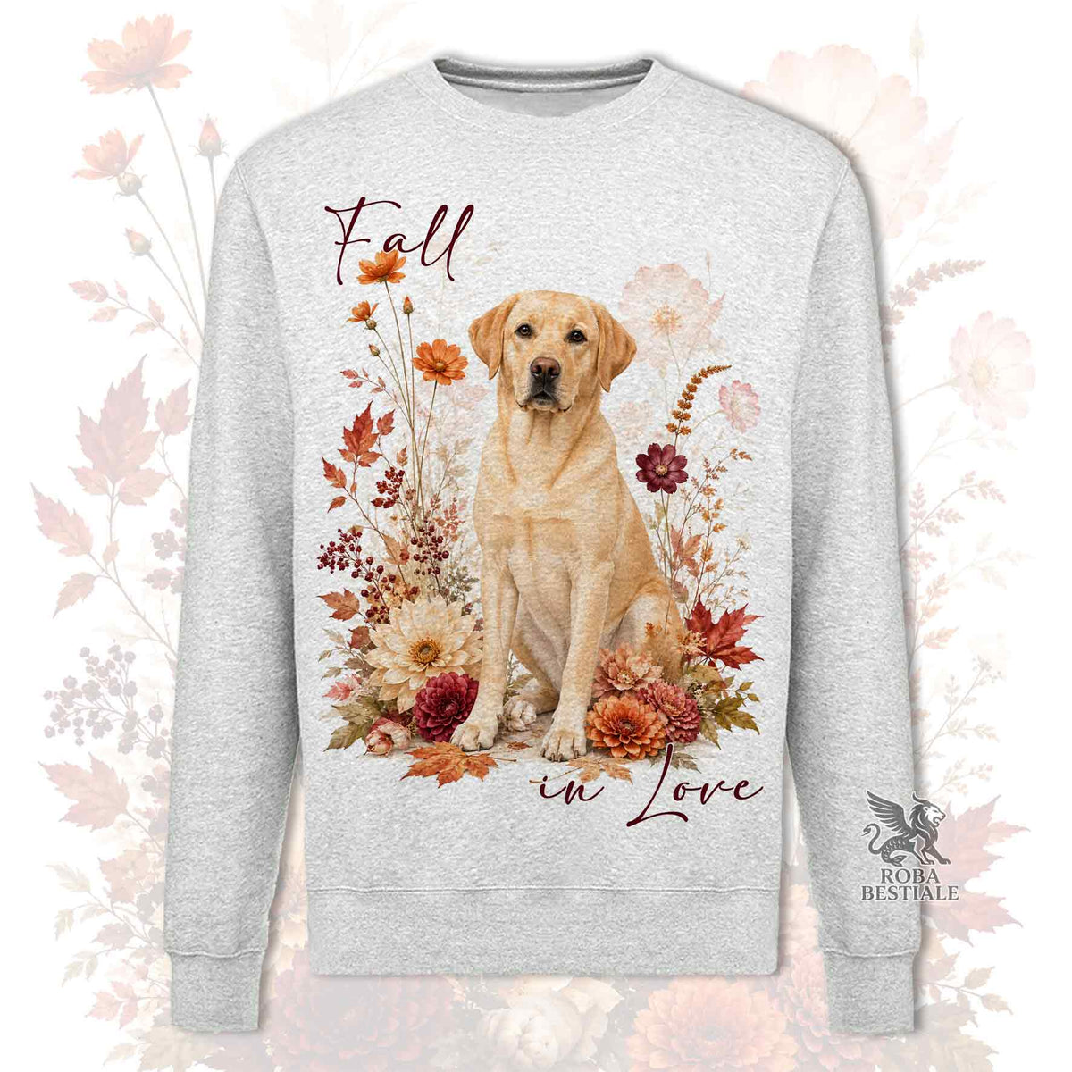 Felpa LABRADOR RETRIEVER Giallo - Girocollo - Collezione Fall...in Love