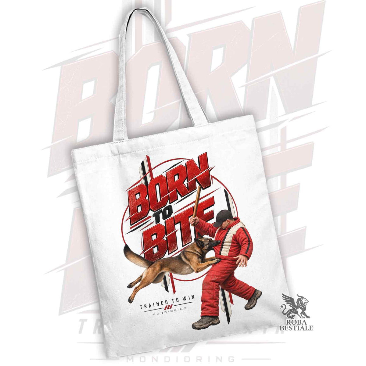 Shopper BORN TO BITE - BERGER BELGE MALINOIS - Plusieurs coloris disponibles, 100% Coton