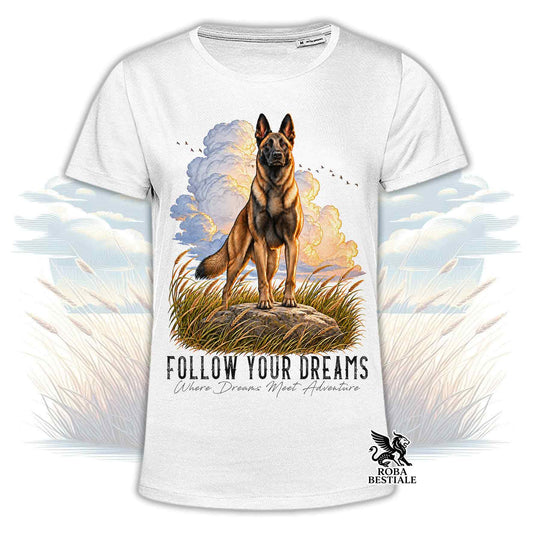 T-shirt CITATION "RÊVE" - MALINOIS - Blanche, Homme ou Femme - du XS au 5XL