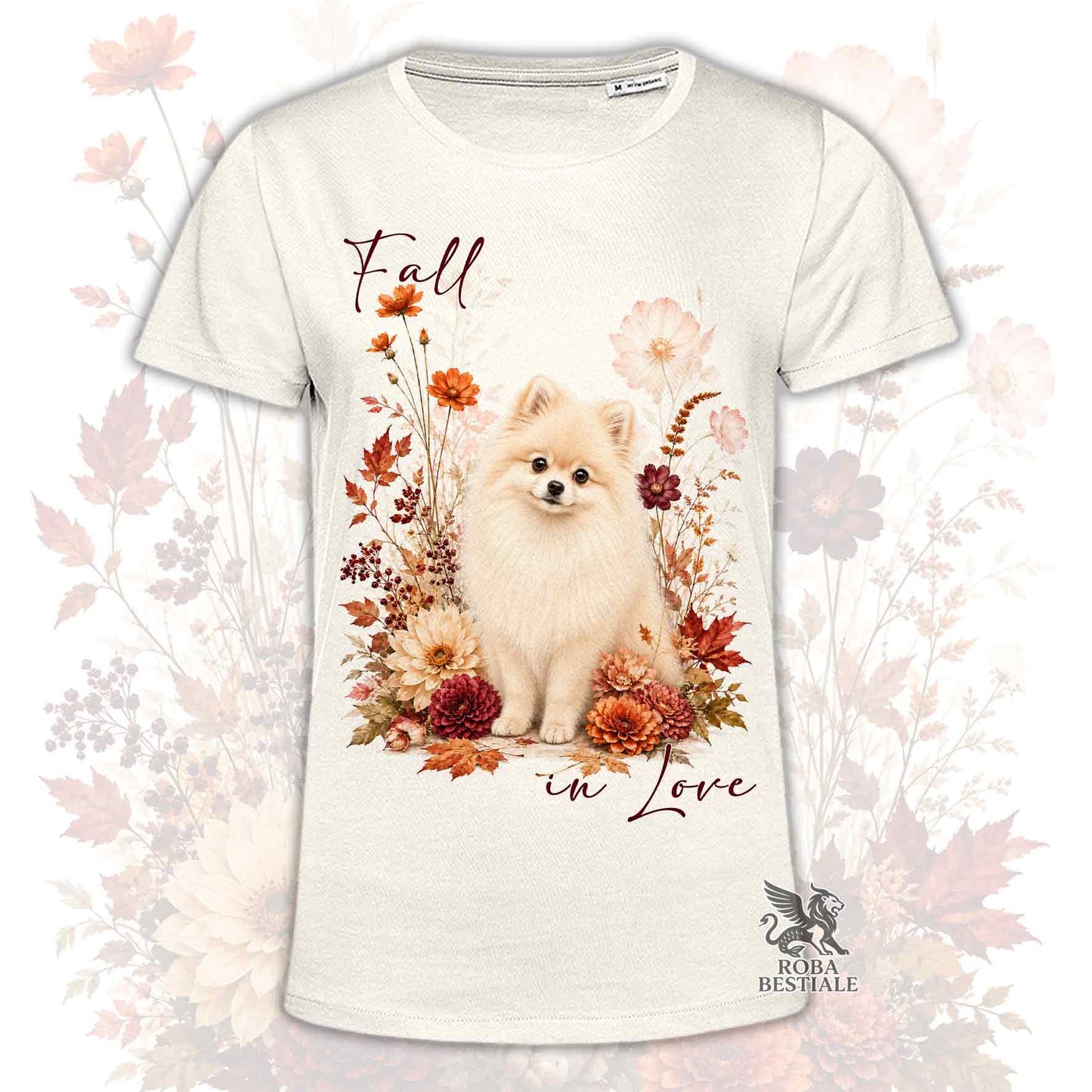 T-Shirt POMERANIA Crema - Spitz Tedesco nano - Collezione Fall...in Love