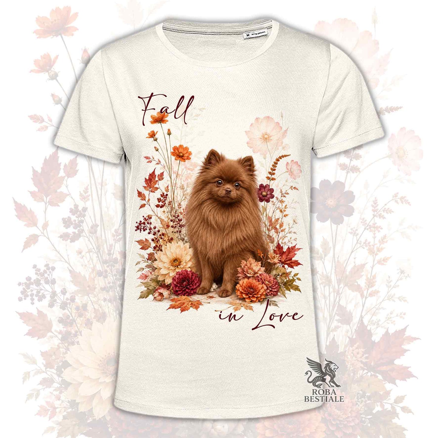 T-Shirt POMERANIA Marrone - Spitz Tedesco nano - Collezione Fall...in Love