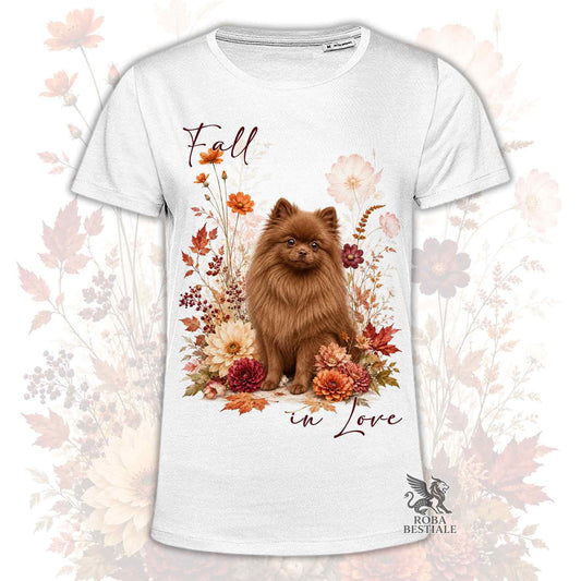T-Shirt POMERANIA Marrone - Spitz Tedesco nano - Collezione Fall...in Love