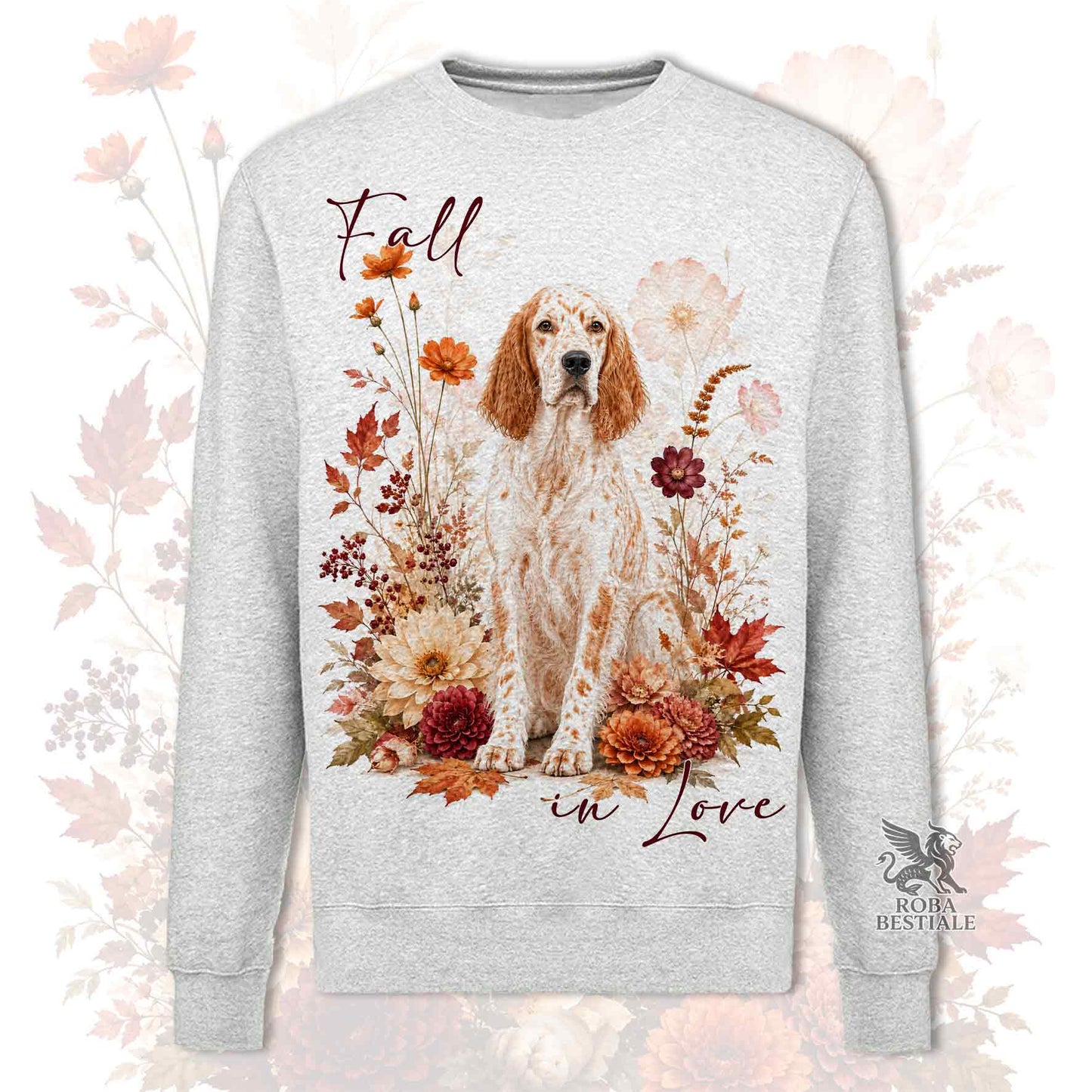 Felpa SETTER INGLESE Orange Belton - Girocollo - Collezione Fall...in Love