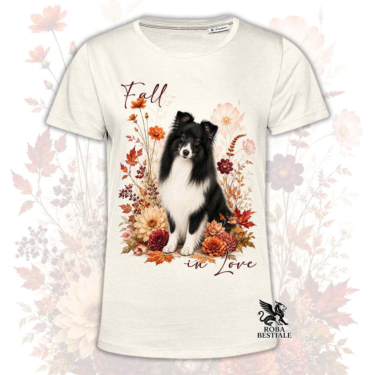 T-Shirt SHETLAND SHEEPDOG Bianco e Nero - Collezione Fall...in Love