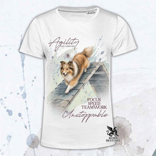 T-Shirt SHETLAND SHEEPDOG Fulvo Zibellino - Collezione A-Frame Agility