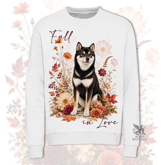 Felpa SHIBA INU Nero Focato - Girocollo - Collezione Fall...in Love