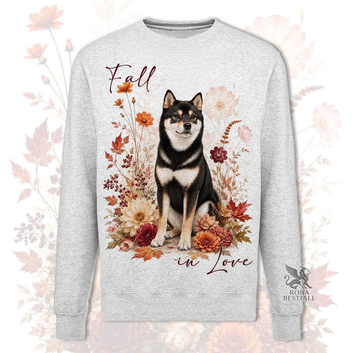 Felpa SHIBA INU Nero Focato - Girocollo - Collezione Fall...in Love