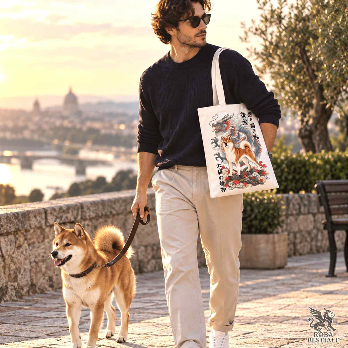 Tote Bag SHIBA INU Rosso - Collezione Dragon