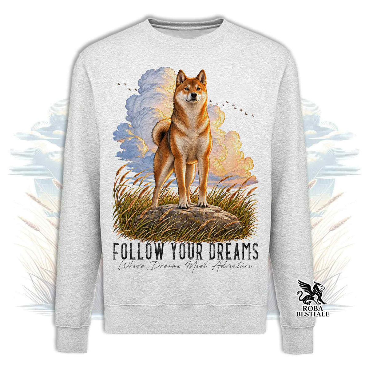 Felpa SHIBA INU Sesamo - Girocollo - Collezione Dream