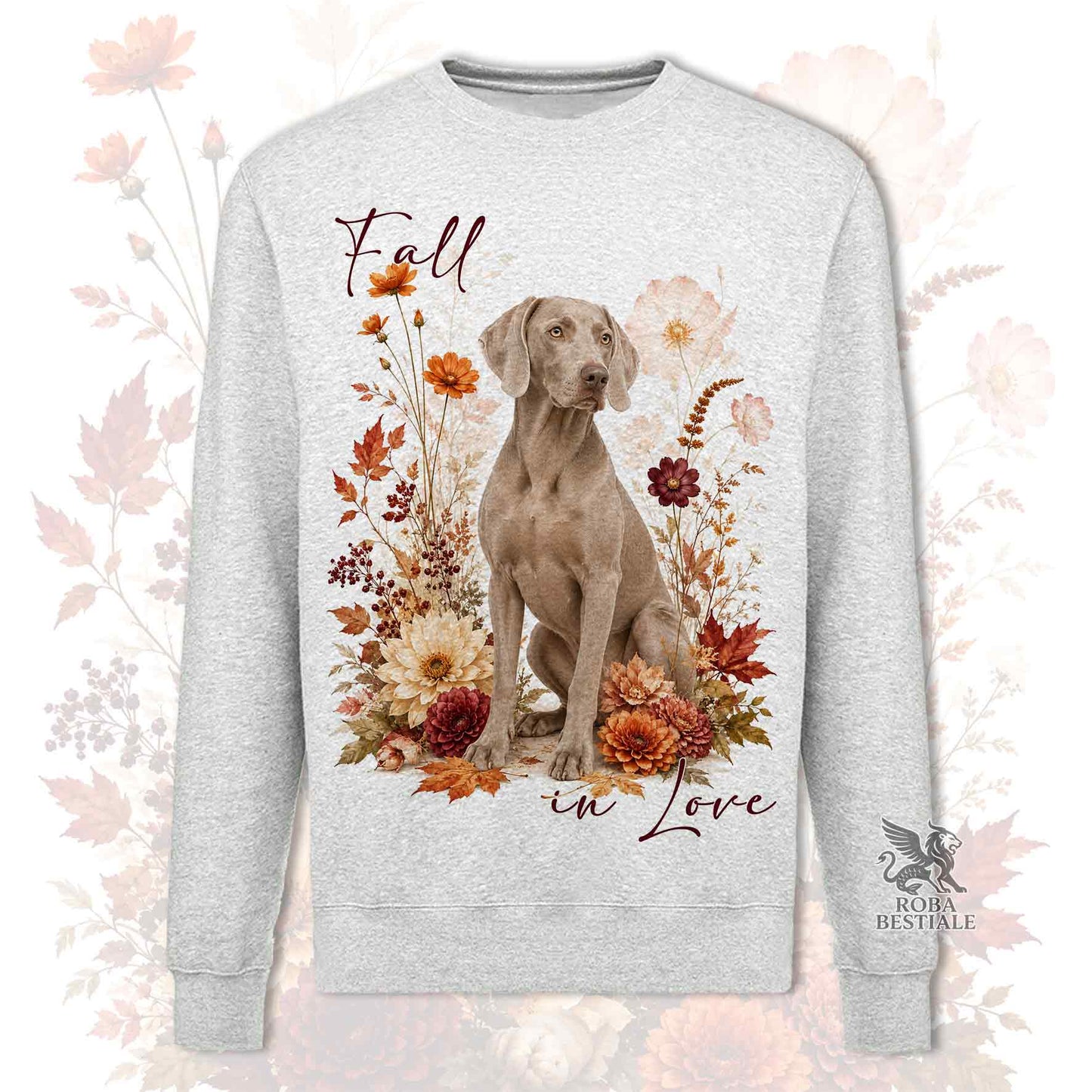 Felpa WEIMARANER Grigio Capriolo - Girocollo - Collezione Fall...in Love