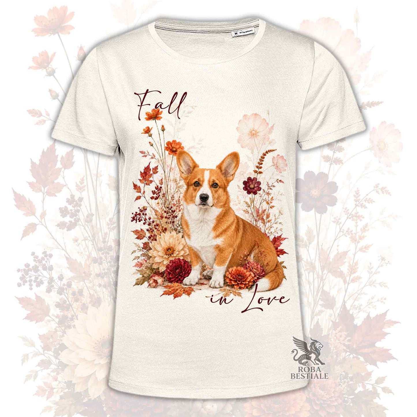 T-Shirt WELSH CORGI CARDIGAN Rosso - Collezione Fall...in Love