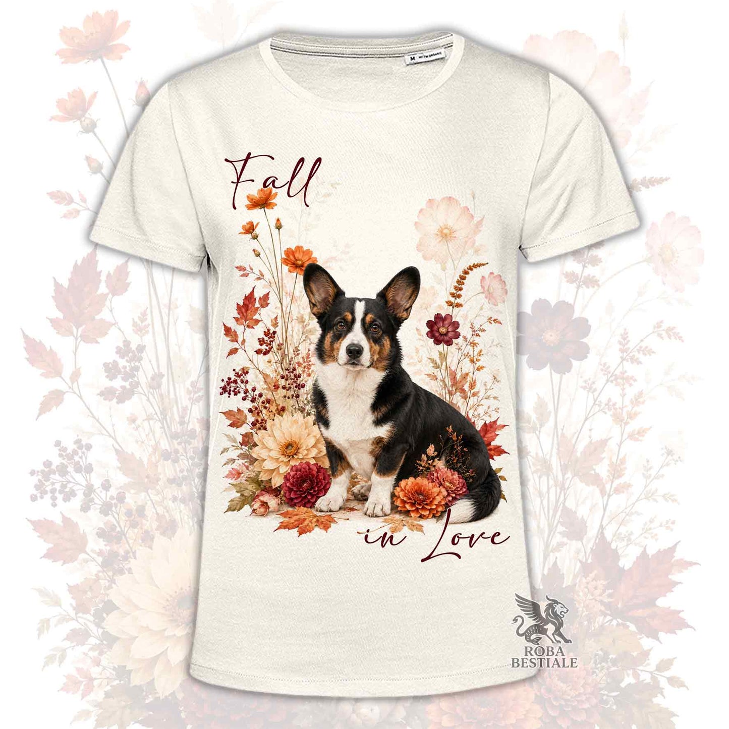 T-Shirt WELSH CORGI CARDIGAN Black Tricolor - Collezione Fall...in Love