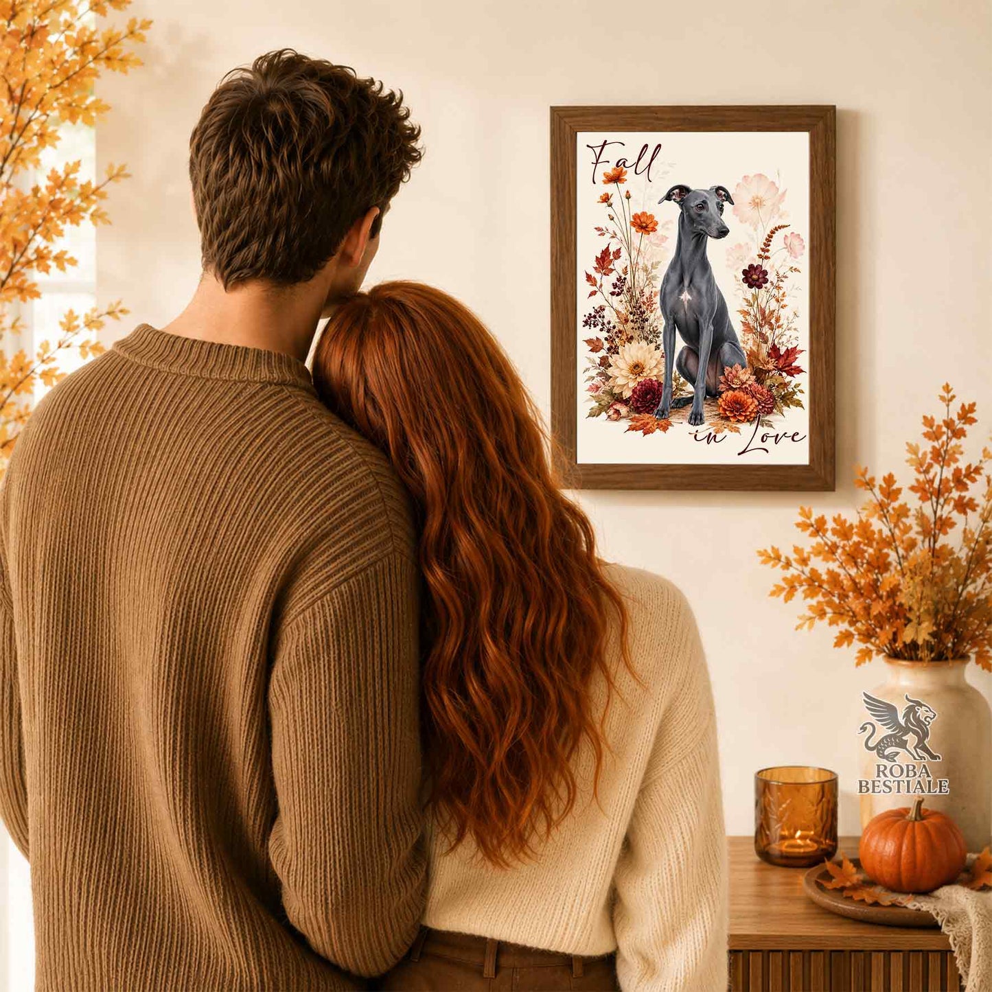 Quadretto WHIPPET Blue - Collezione Fall...in Love