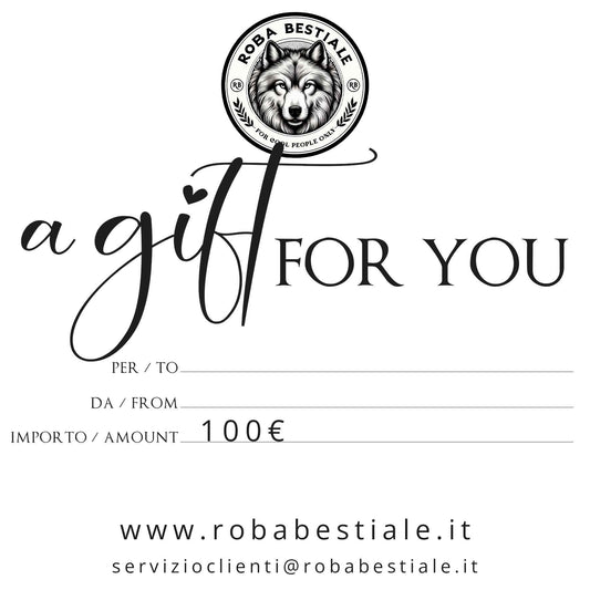 BUONO REGALO - 100€ da spendere da Roba Bestiale, da Regalare a chi vuoi!