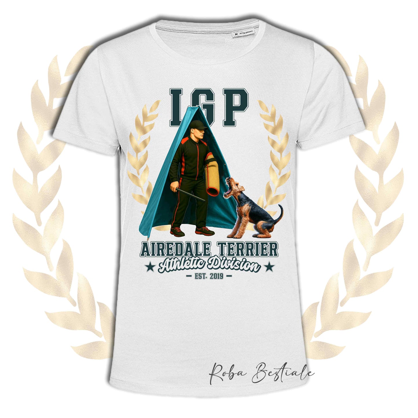 T-Shirt IGP REVIER - AIREDALE TERRIER - Uomo o Donna, disponibile in tanti colori - dalla XS alla 5XL