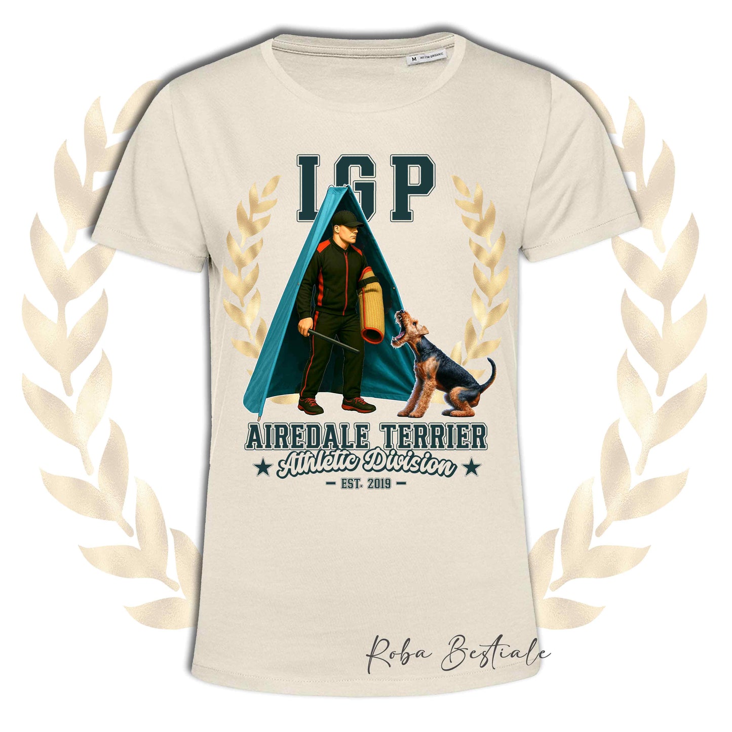 T-Shirt IGP REVIER - AIREDALE TERRIER - Uomo o Donna, disponibile in tanti colori - dalla XS alla 5XL