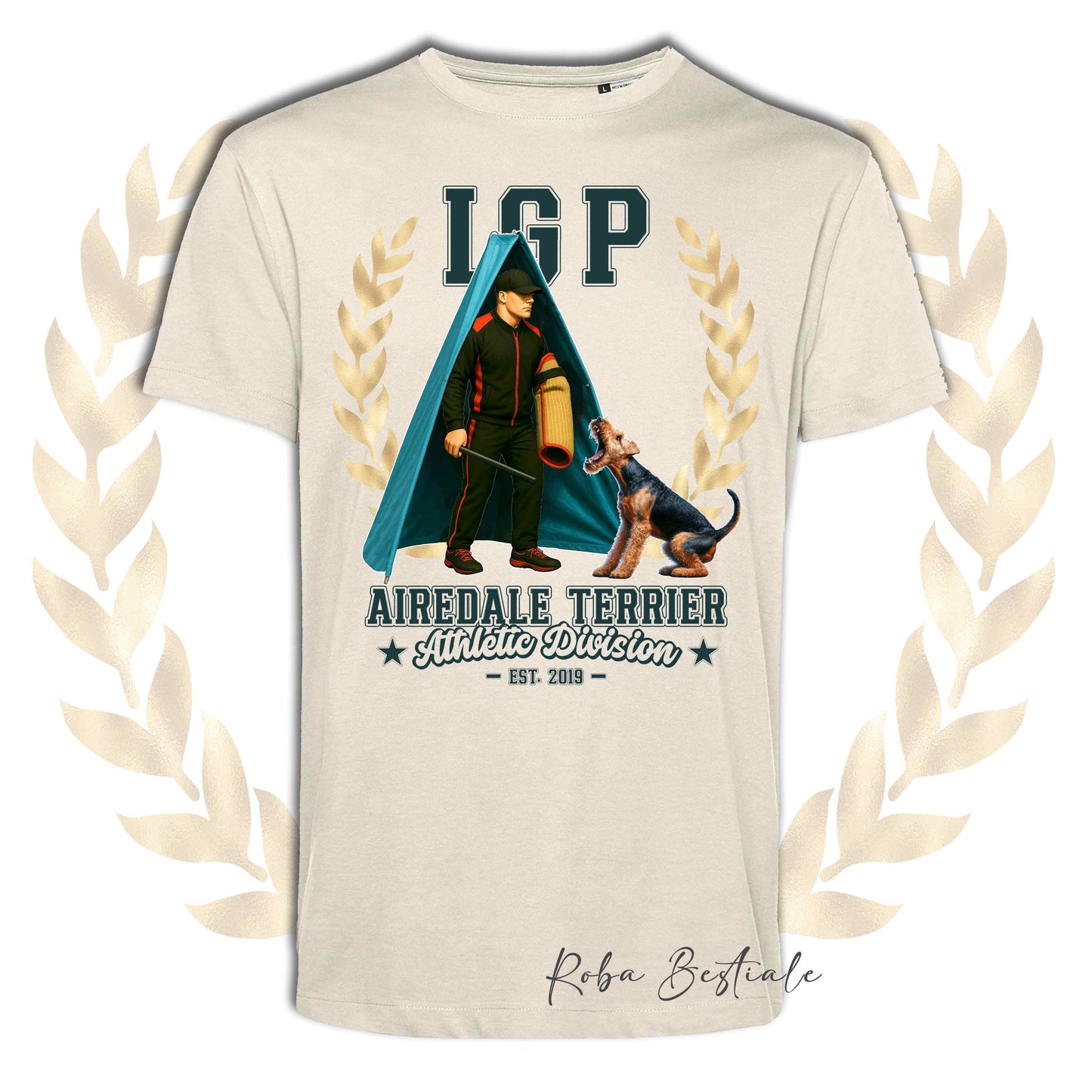T-Shirt IGP REVIER - AIREDALE TERRIER - Uomo o Donna, disponibile in tanti colori - dalla XS alla 5XL